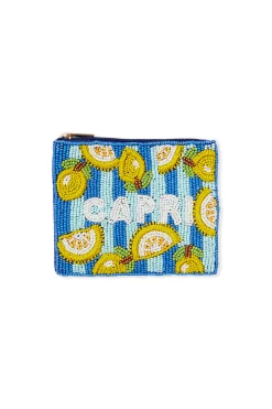 Pochette perlée à motif citron