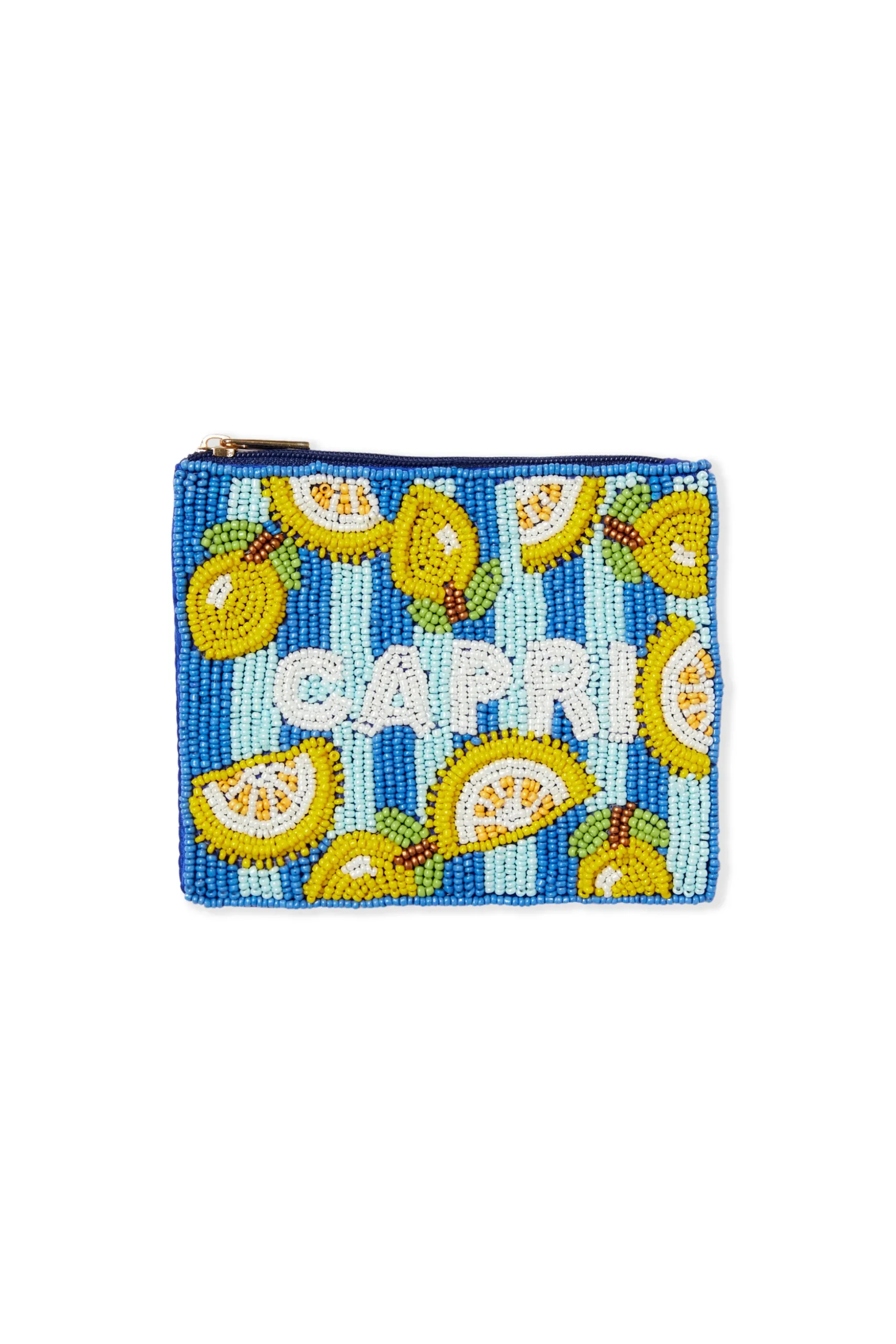 Pochette perlée à motif citron