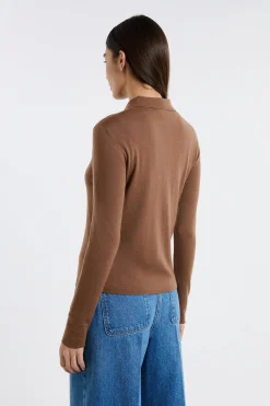Polo manches longues 100% laine