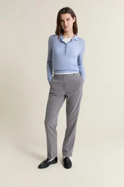 Polo manches longues 100% laine