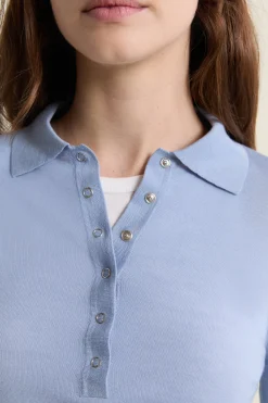 Polo manches longues 100% laine