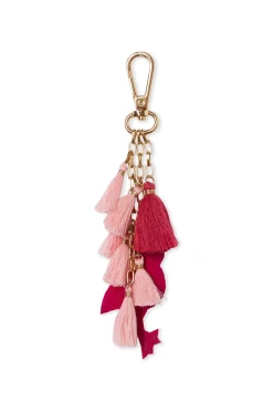 Porte-clés perlés flamant rose