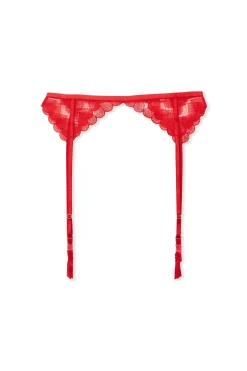 Porte-jarretelles en broderie cœurs