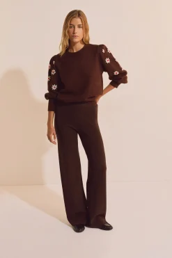 Pull avec motifs fleurs