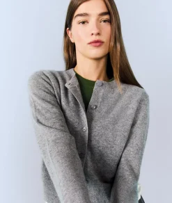 Pull cardigan avec boutons en cachemire