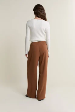 Pull cardigan manches longues en maille côtelée