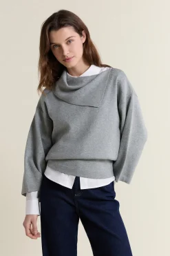 Pull col châle asymétrique