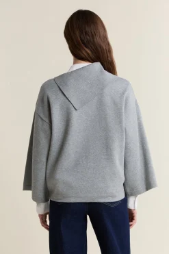 Pull col châle asymétrique