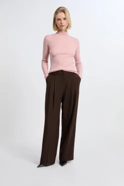 Pull col montant avec laine