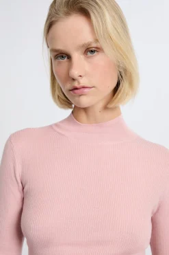 Pull col montant avec laine