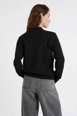 Pull col polo avec boutons dorés