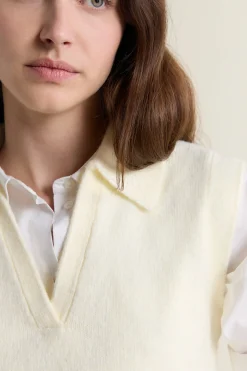 Pull col polo sans manches