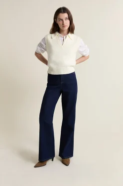Pull col polo sans manches