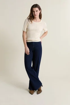 Pull col rond en maille fine pointelle