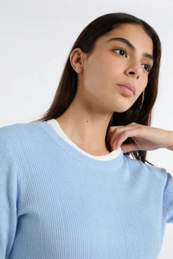 Pull col rond en maille fine pointelle