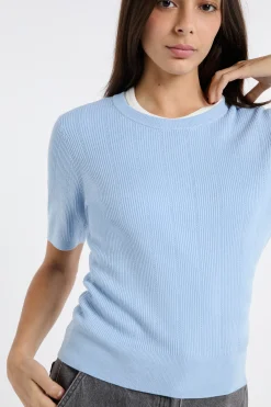 Pull col rond en maille fine pointelle