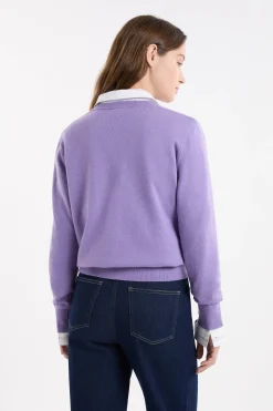 Pull col V avec laine