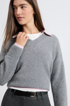 Pull col V en cachemire