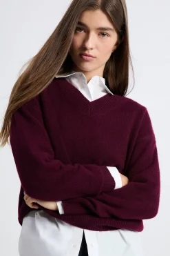 Pull col V en cachemire