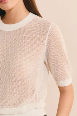 Pull manches courtes ajouré
