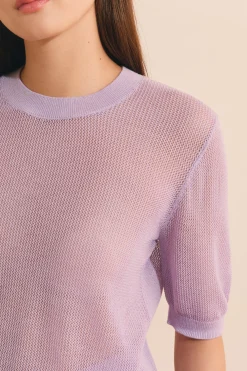Pull manches courtes ajouré