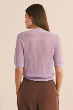 Pull manches courtes ajouré