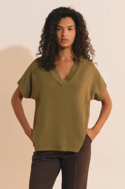 Pull manches courtes col polo