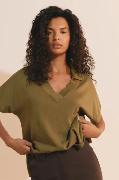 Pull manches courtes col polo