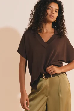 Pull manches courtes col polo