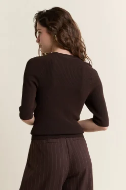 Pull à manches courtes en maille