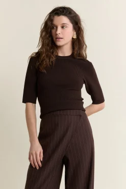 Pull à manches courtes en maille