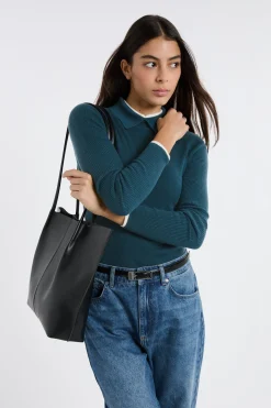 Pull polo à côtes