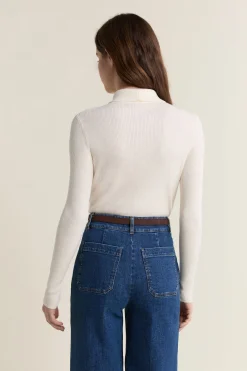 Pull polo à côtes
