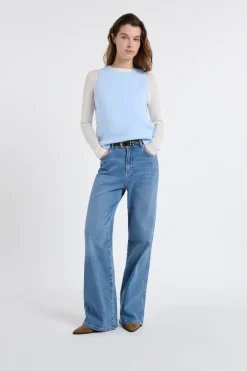 Pull sans manches boutonné