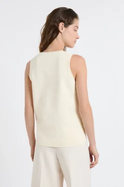 Pull sans manches boutonné