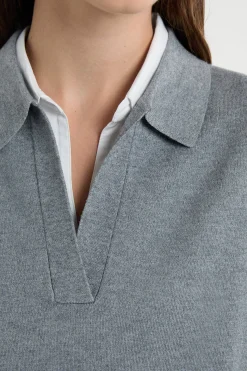 Pull sans manches col Polo