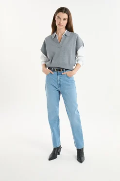 Pull sans manches col Polo