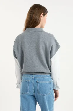 Pull sans manches col Polo