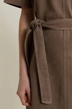 Robe ceinturée en coton