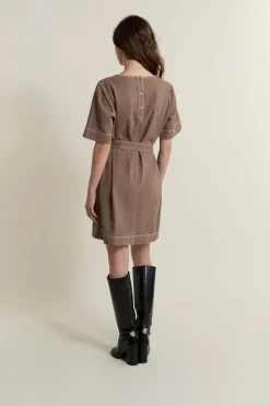 Robe ceinturée en coton