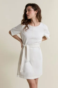 Robe ceinturée en coton