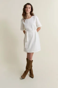 Robe ceinturée en coton
