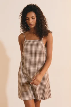 Robe courte à carreaux