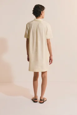 Robe courte en lin mélangé