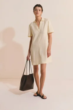 Robe courte en lin mélangé