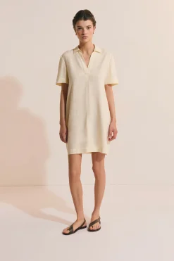 Robe courte en lin mélangé