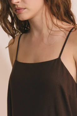 Robe courte en lin mélangé