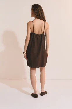 Robe courte en lin mélangé