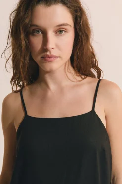 Robe courte en lin mélangé