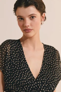 Robe courte fluide à motifs